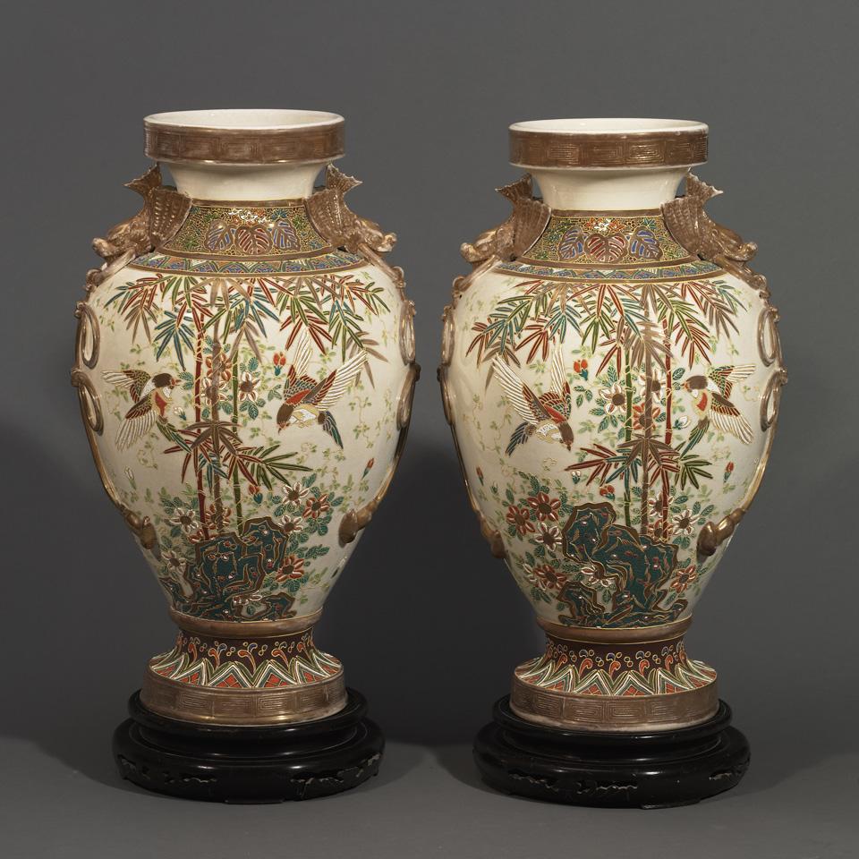 Pair of Satsuma Vases, Early 20th Century