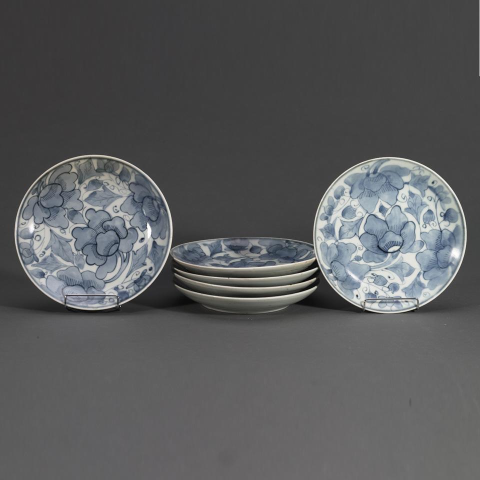 Six Blue and White Dishes, 17th Century