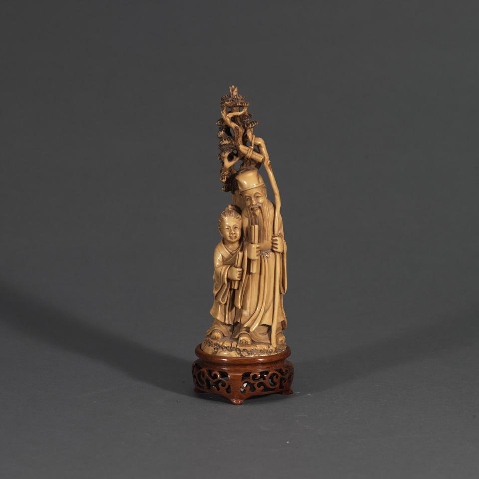 Tinted Ivory Figural Group 