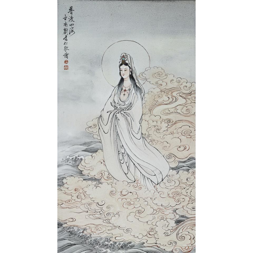 Porcelain Panel with Guanyin