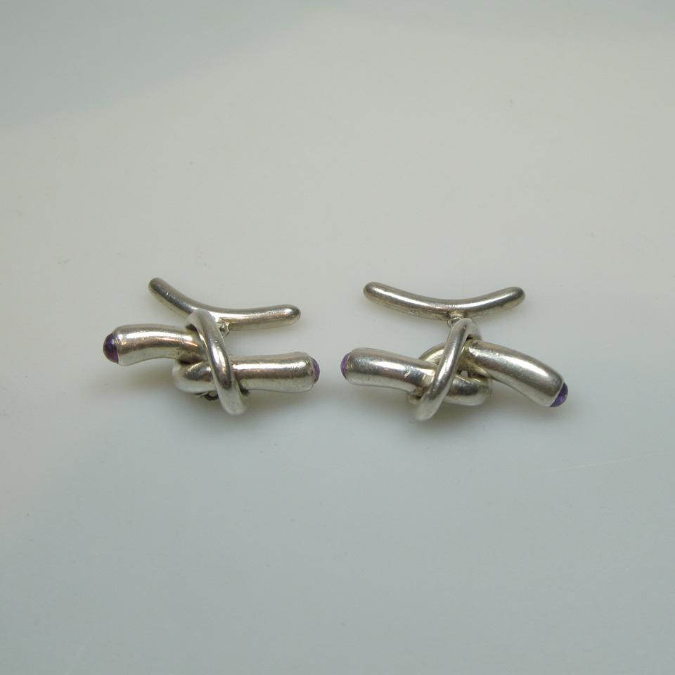 Pair Of Silver Knot Cufflinks