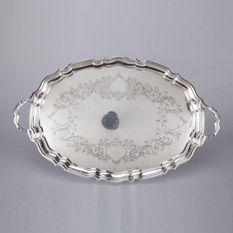 Canadian Silver Oval Serving Tray, Henry Birks & Sons, Montreal, Que., 1929