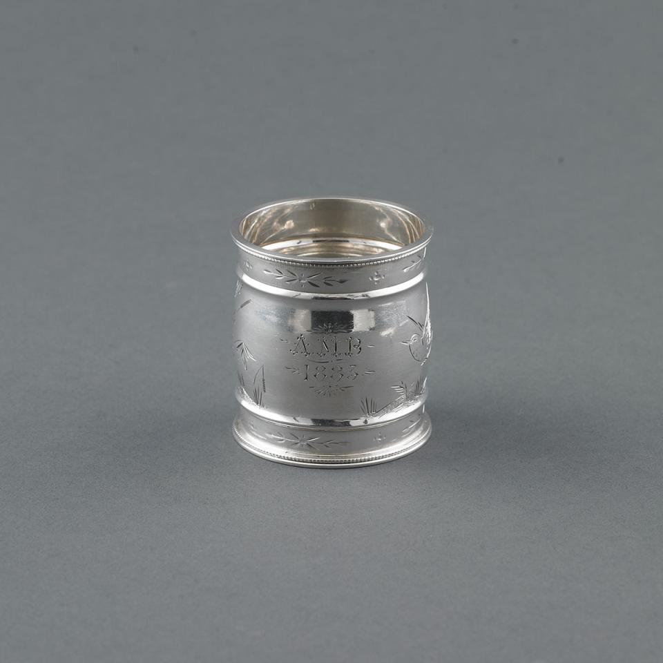 Canadian Silver Napkin Ring, Robert Hendery, Montreal, Que., c.1883