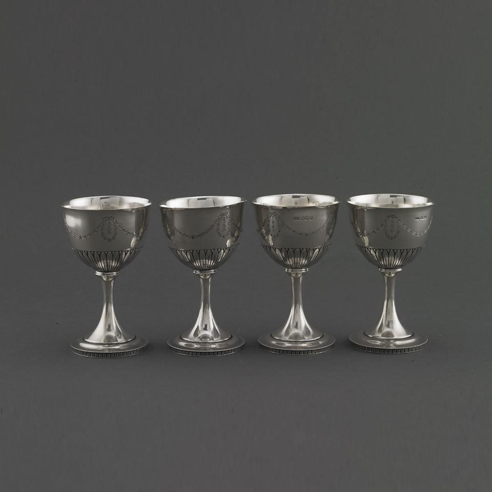 Four English Silver Goblets, Mappin & Webb, Sheffield, 1925/28