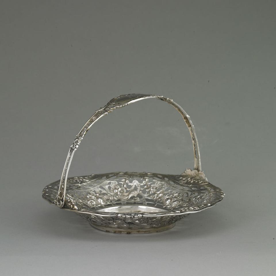 German Silver Circular Basket, c.1900