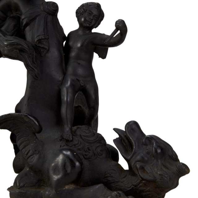Pair of North Italian Figural Bronze Andirons, 19th century