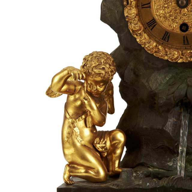 Louis Philippe French Patinated and Gilt Bronze Automaton Timepiece, Picnot Å Paris, c.1840