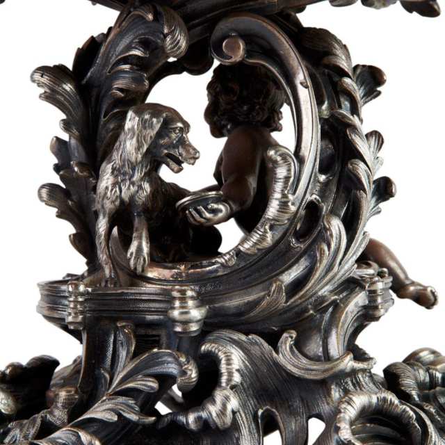 French Silvered Bronze Centrepiece Bowl, 19th century