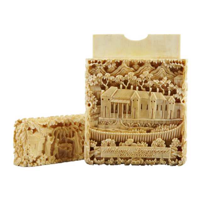 Chinese Export Ivory Card Case, Canton, 19th Century