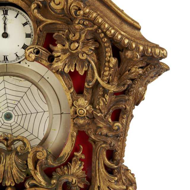 Rare and Unusual Austrian Gilt, Silvered  and Enamelled Metal Automaton Mantel Clock, 1857