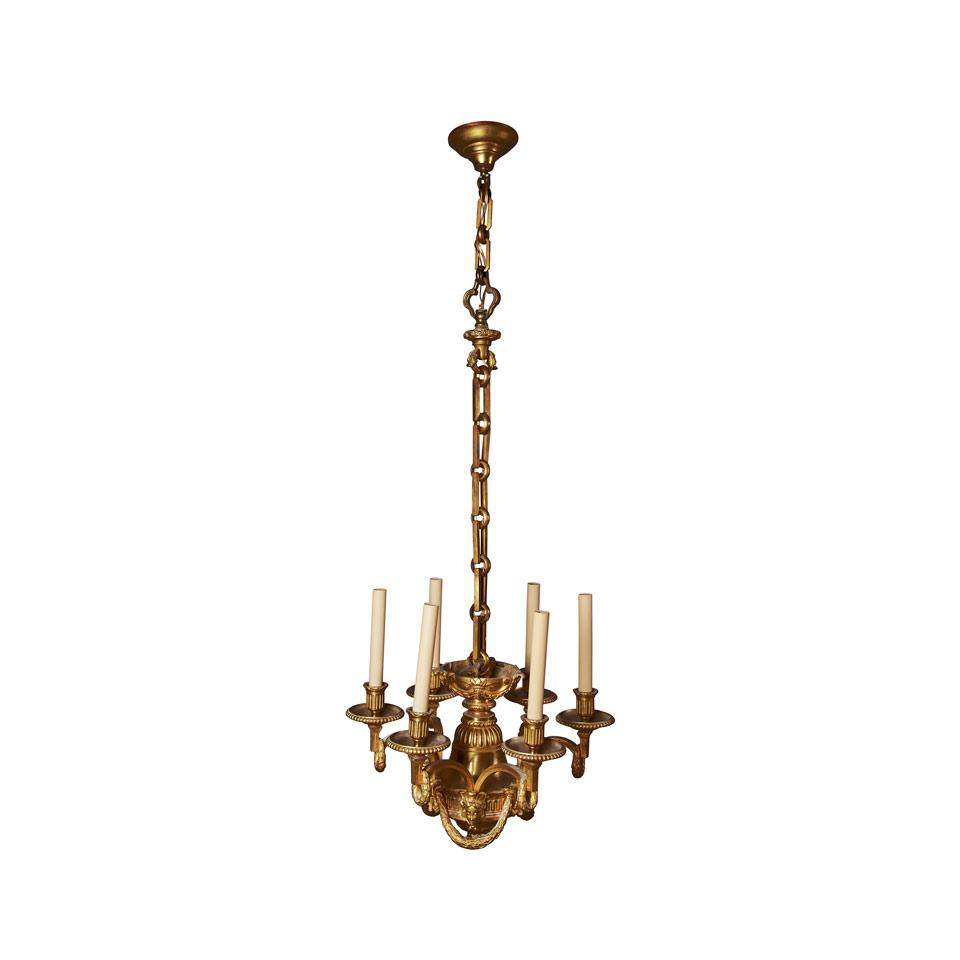 Louis XIV Style Gilt Bronze Chandelier, early 20th century