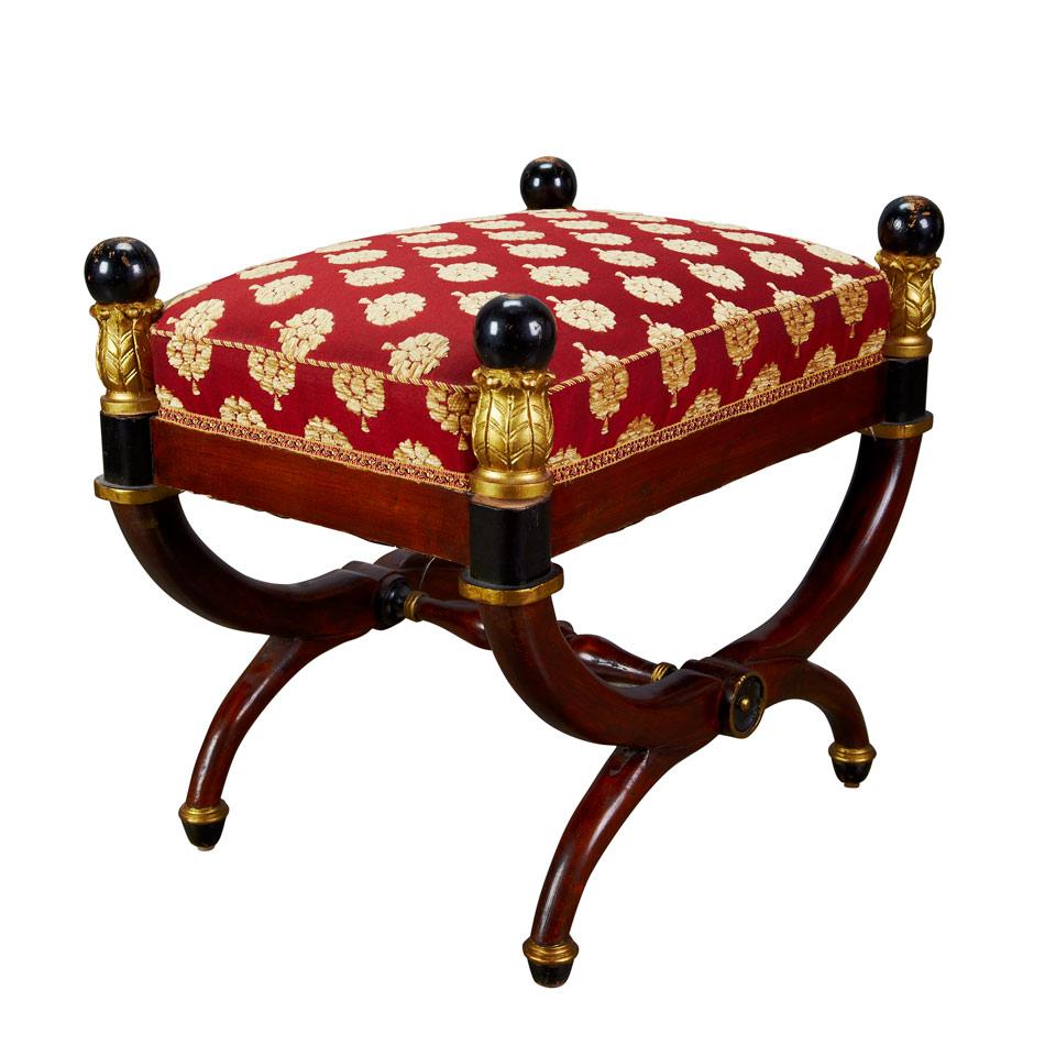 Pair of French Empire Style Mahogany Tabourets, early 20th century