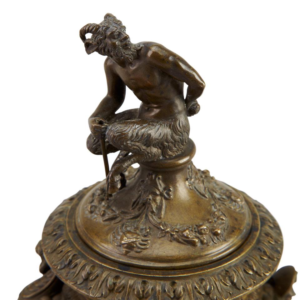 Italian Renaissance Style Bronze Inkwell, 19th century