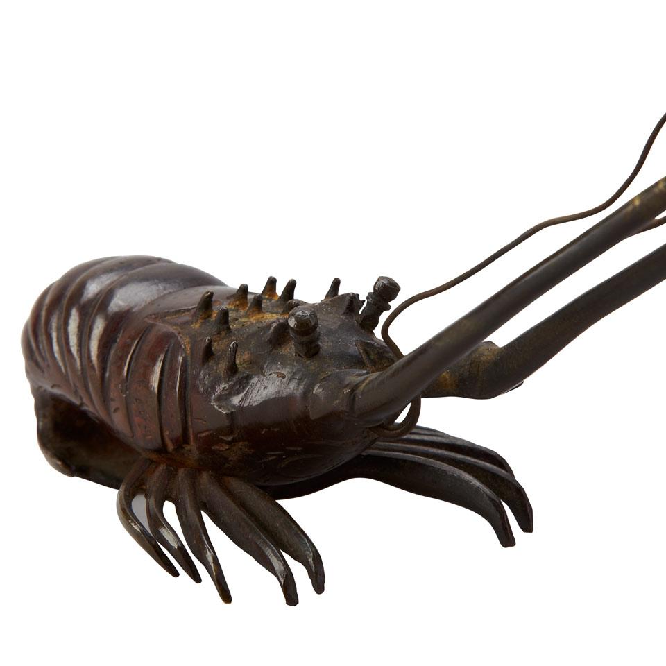 Japanese Bronze Model of a Spiny Lobster, late 19th century