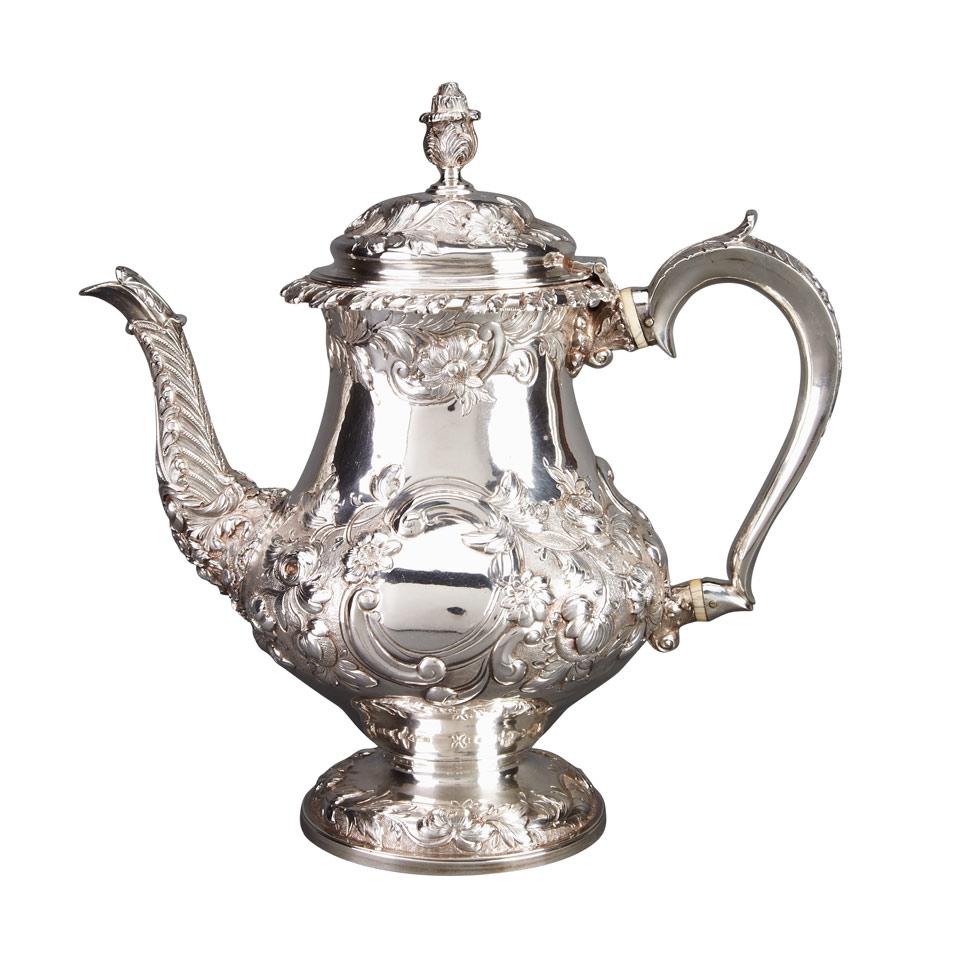 George IV Silver Coffee Pot, Charles Fox, London, 1823