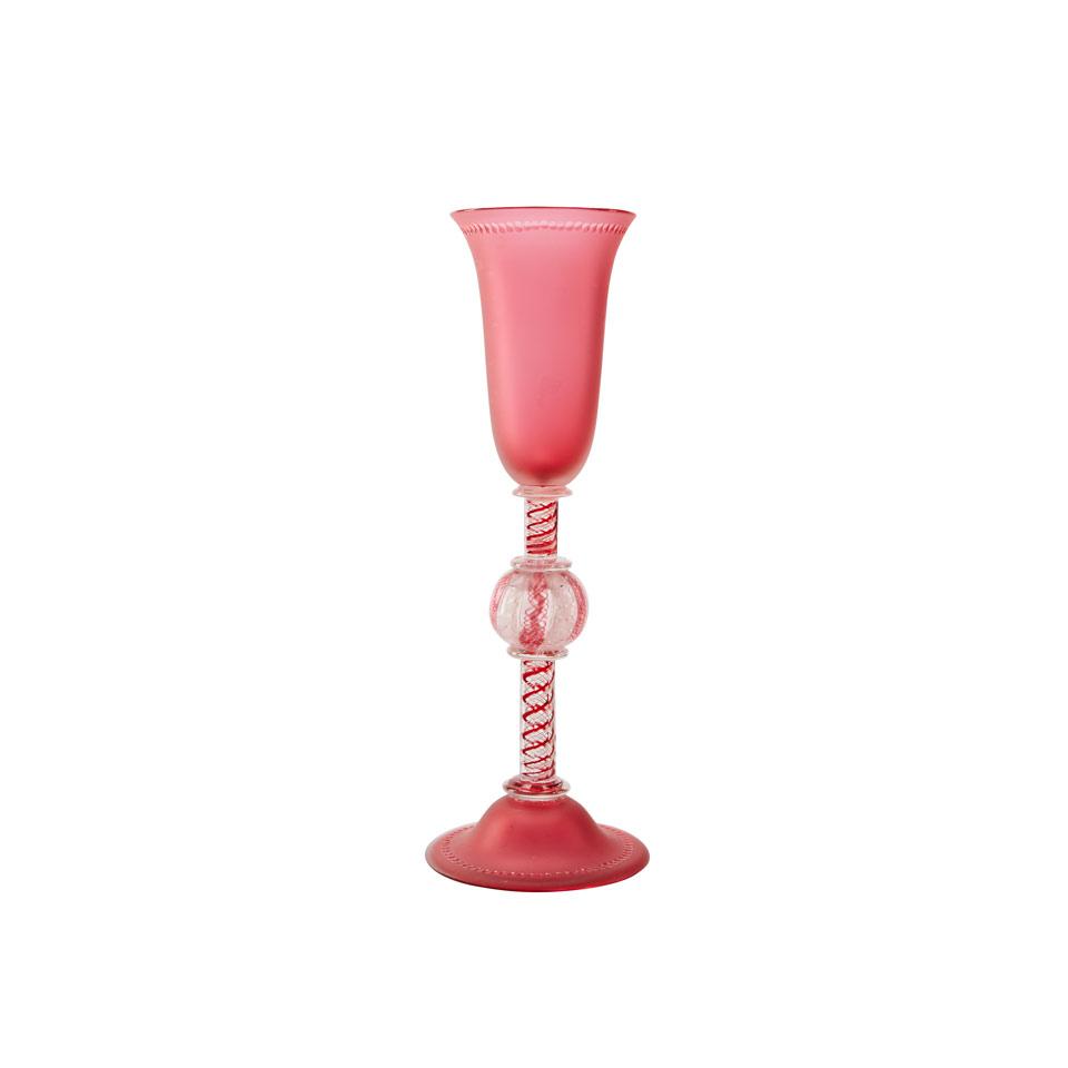 Bohemian Coloured and Etched Glass Goblet, late 19th century