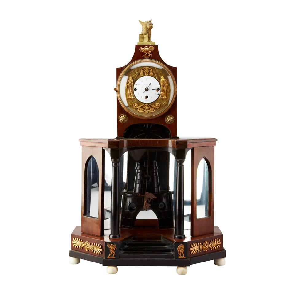 Austrian Biedermeier Automaton Grande Sonnerie Mantel Clock, Mathias Müllner, Vienna, c.1820