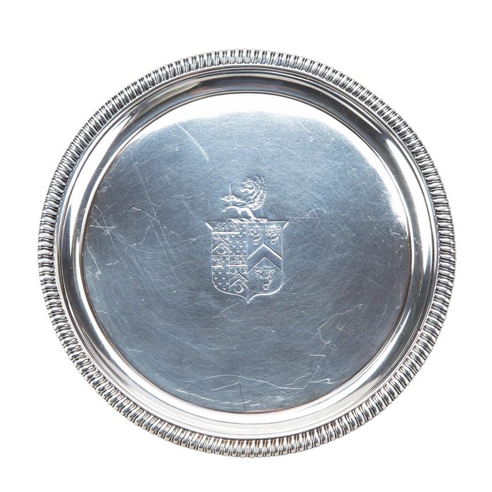 George III Silver Circular Salver, Thomas Hannam & John Crouch, London, 1805