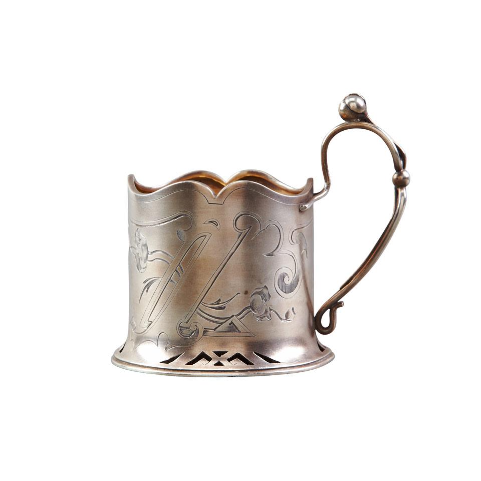 Russian Silver Tea Glass Holder, c.1900 