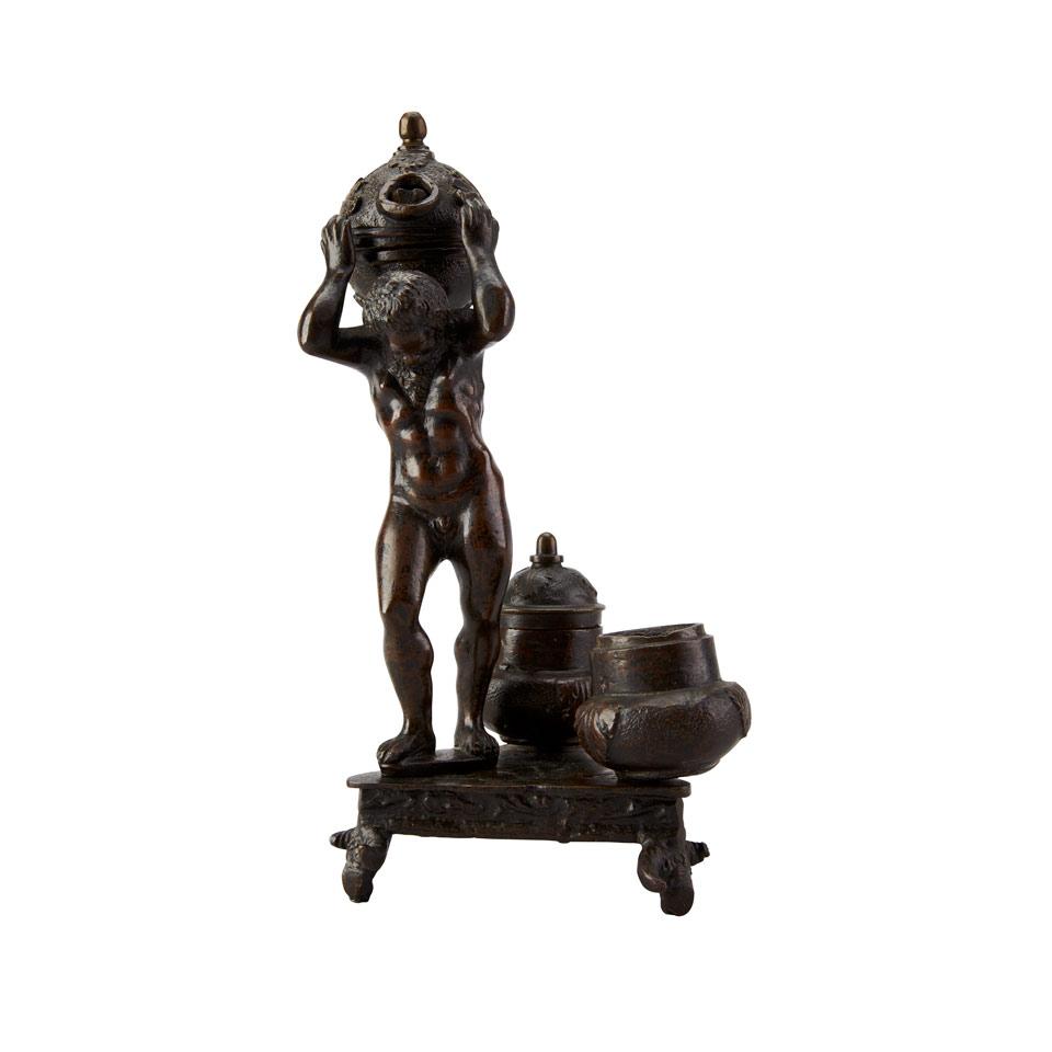 Paduan Bronze Figural Desk Stand, early 16th century