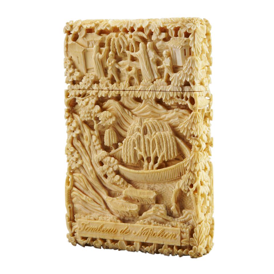 Chinese Export Ivory Card Case, Canton, 19th Century