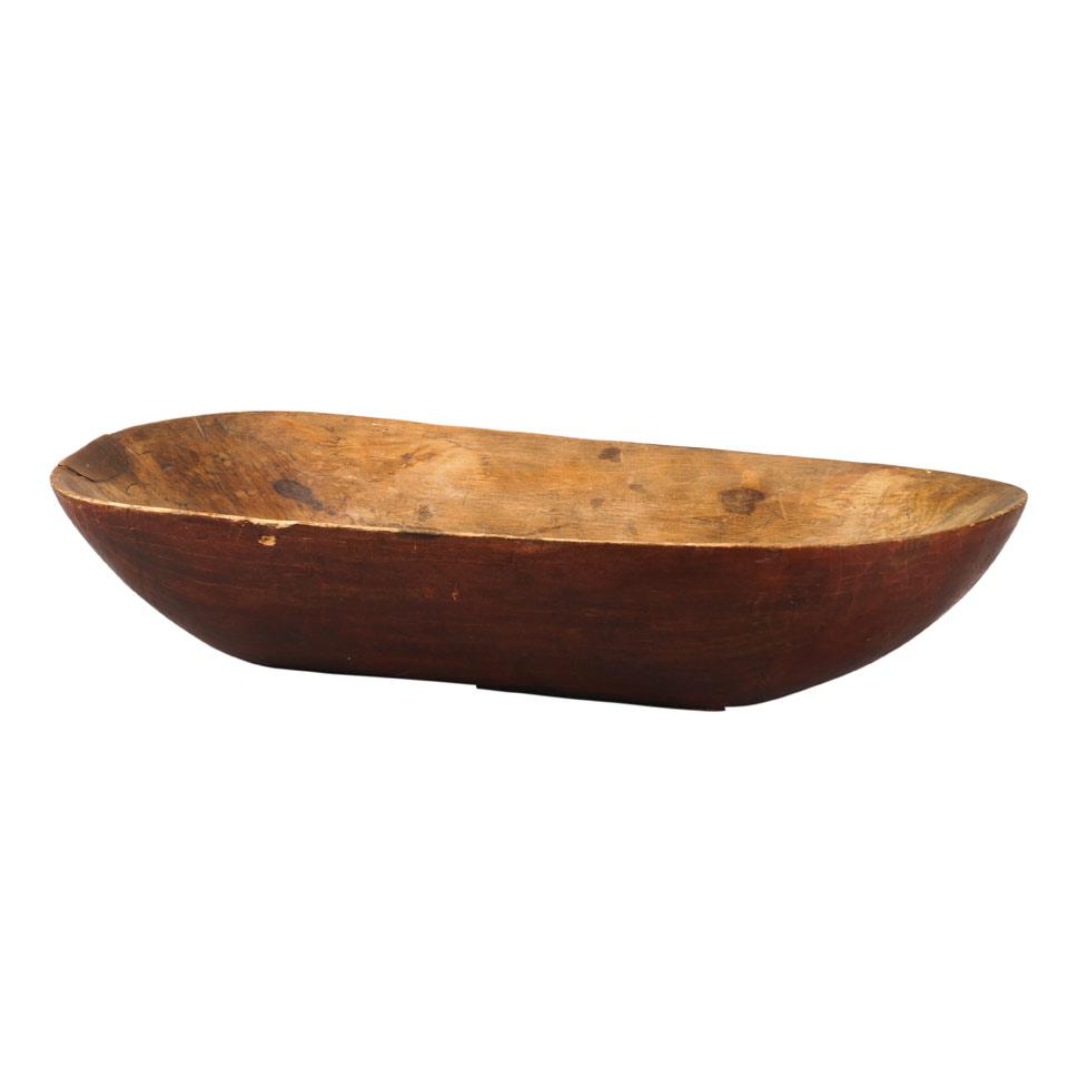 Quebec Painted Pine Trencher Bowl, 19th century