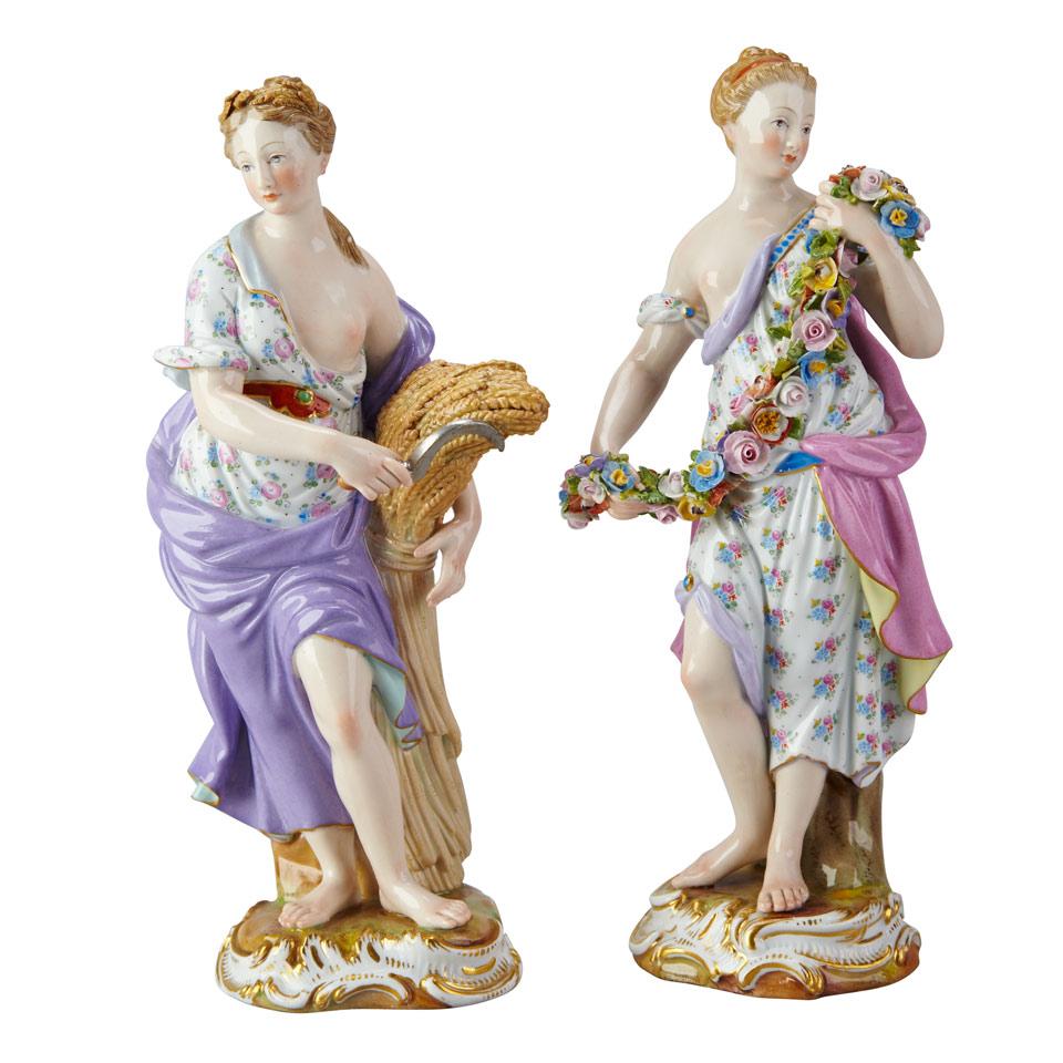 Pair of Meissen Figures of Summer and Autumn, late 19th century
