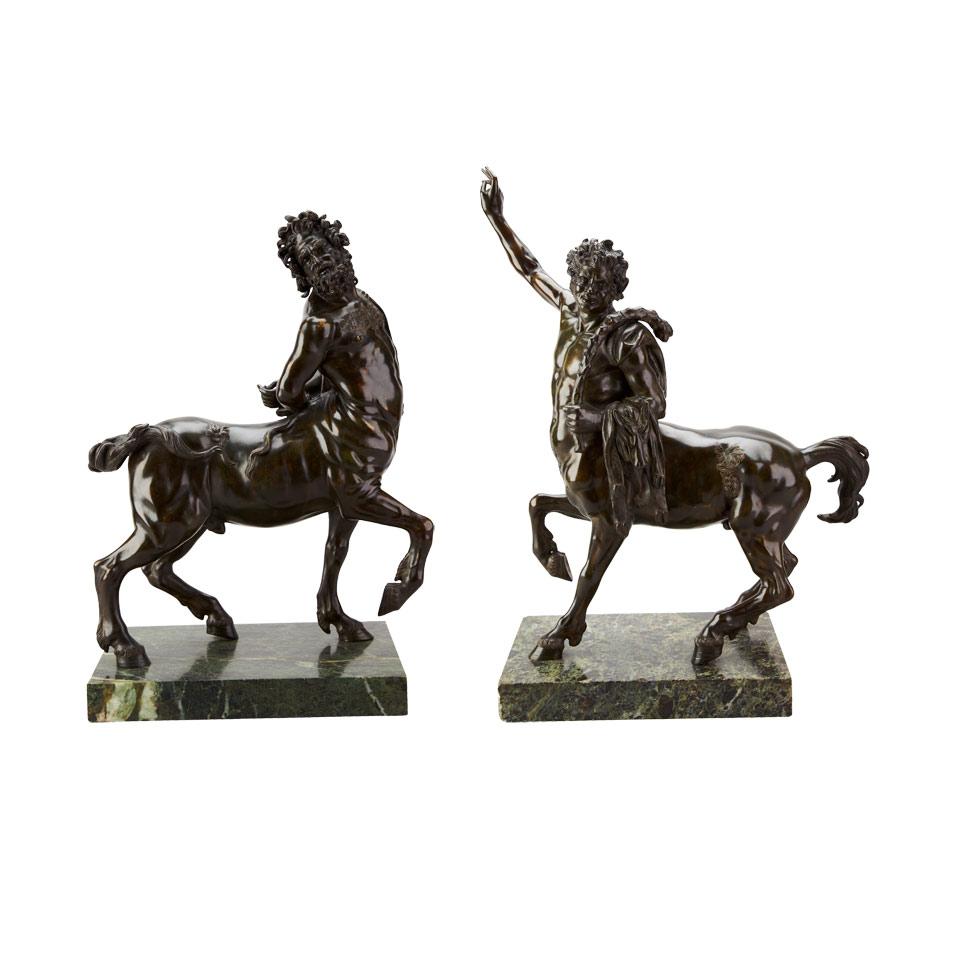 Pair of Italian Bronze Models of the Furietti Centaurs, 19th century