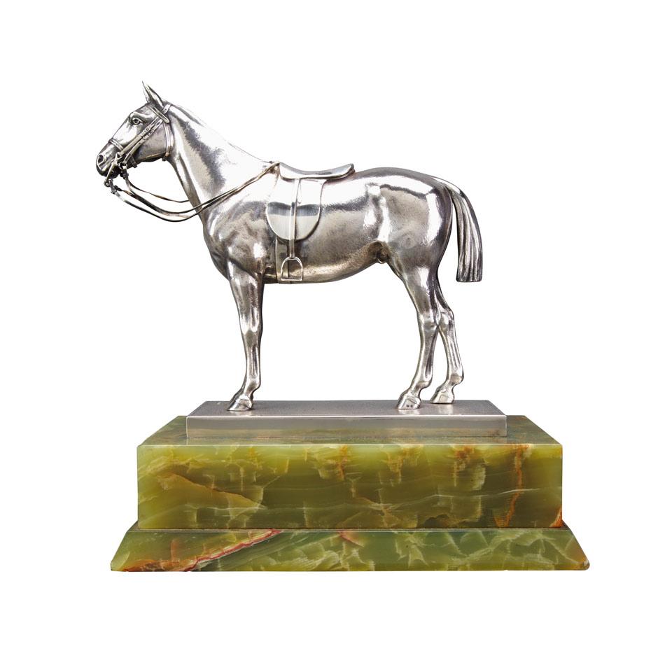 English Silver Model of a Horse, Goldsmiths & Silversmiths Co., London, 1939