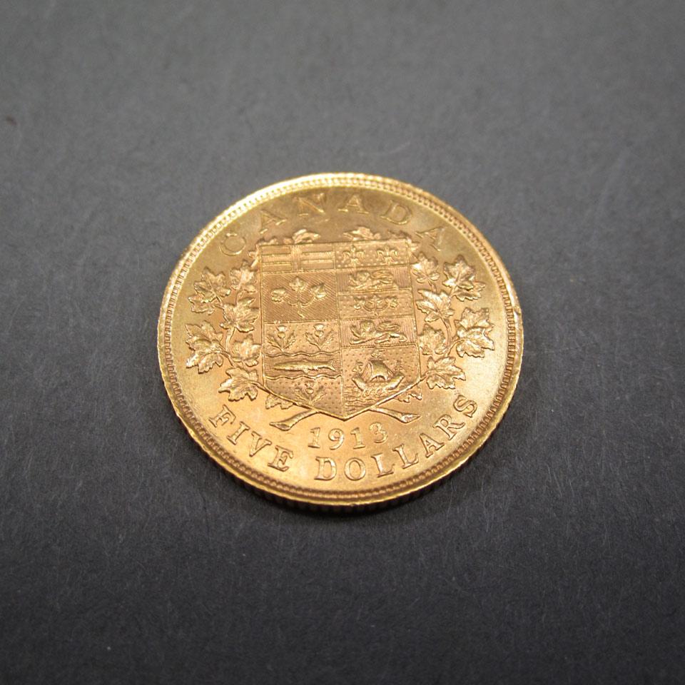 Canadian 1913 $5 Gold Coin