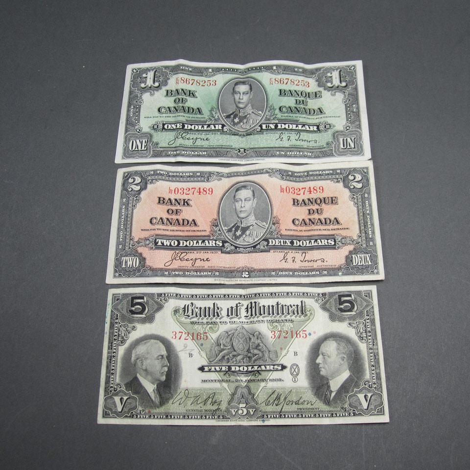 Bank Of Montreal 1935 $1 Bank Note