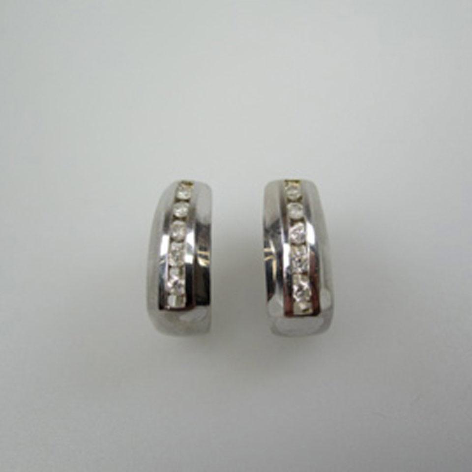 Pair Of 14k White Gold Earrings