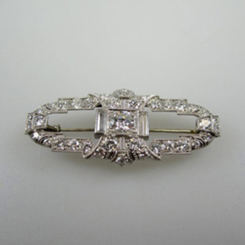 14k White Gold And Platinum Brooch