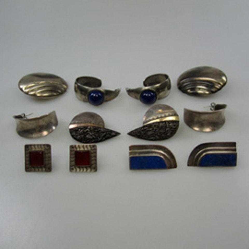 17 Pairs Of Sterling Silver Earrings