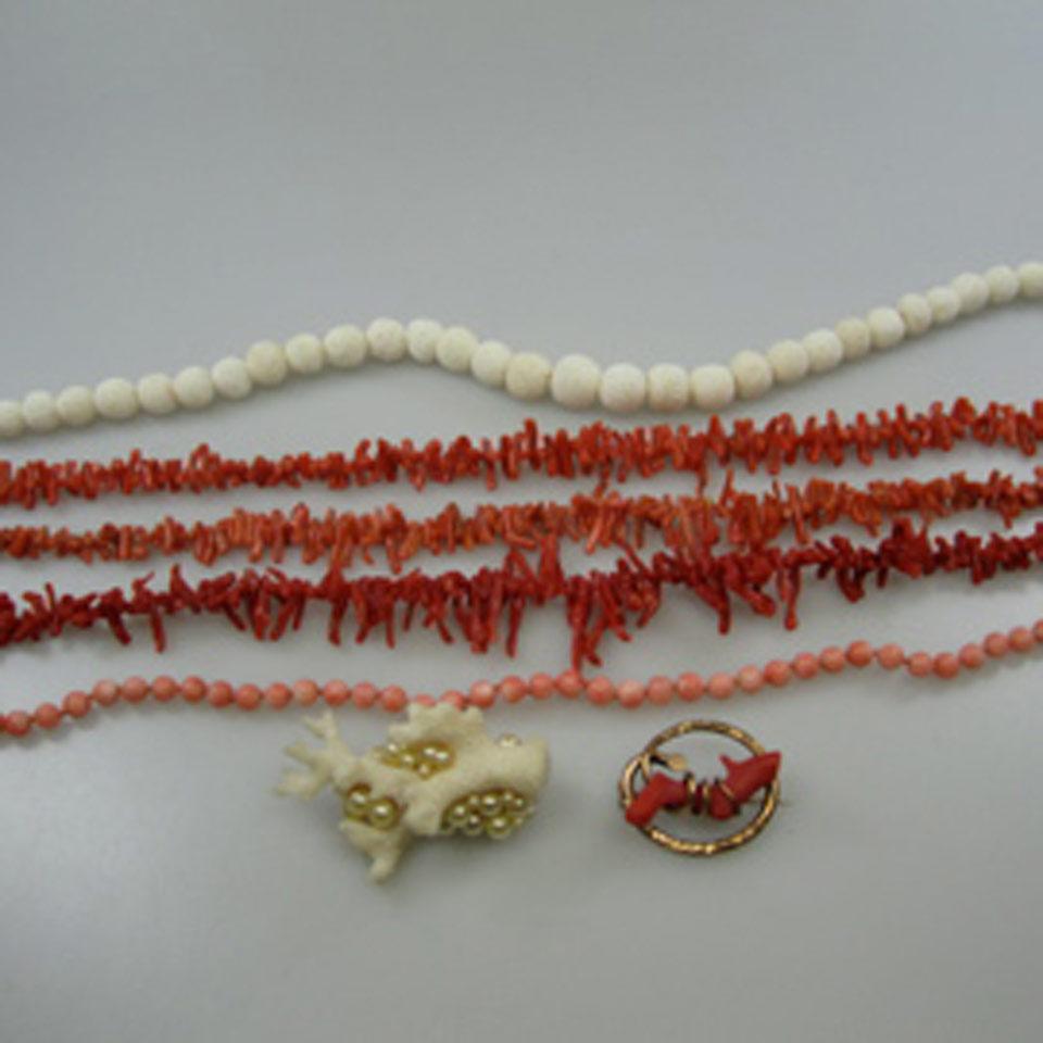 8 Various Coral Necklaces