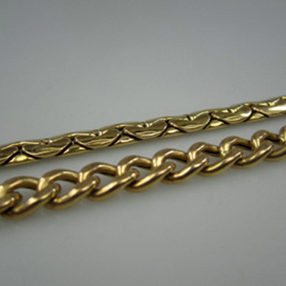 2 Italian 18k Yellow Gold Bracelets