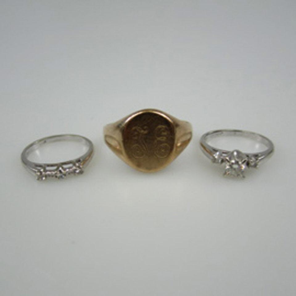 14k White Gold Wedding/Engagement Ring Suite
