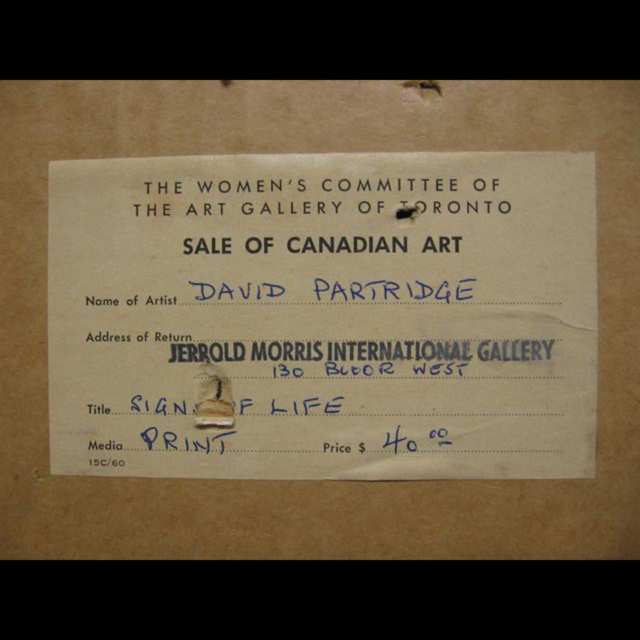 DAVID GERRY PARTRIDGE (CANADIAN, 1919-2006)