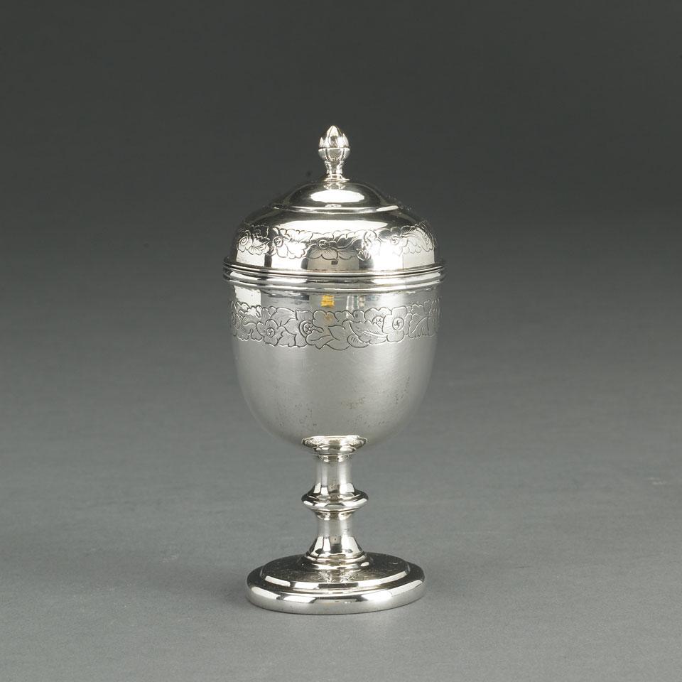 Chinese Export Silver Cup and Cover, Hoaching, Canton, c.1850-70