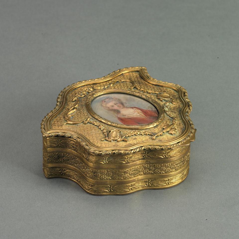 French Gilt Brass Trinket Box, c.1900