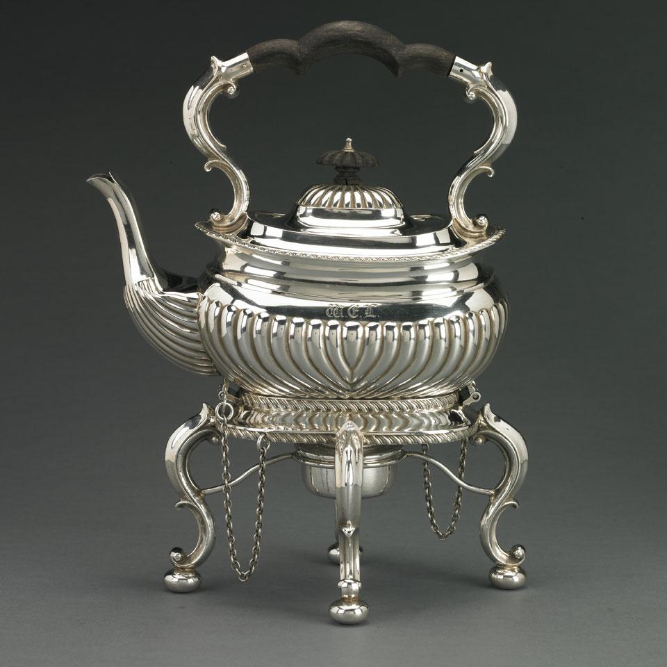Late Victorian Silver Kettle on Lampstand, Thomas Hayes, Birmingham, 1898