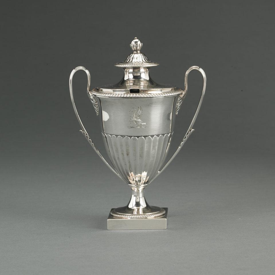 George III Silver Covered Condiment Vase, William Elliott, London, 1818