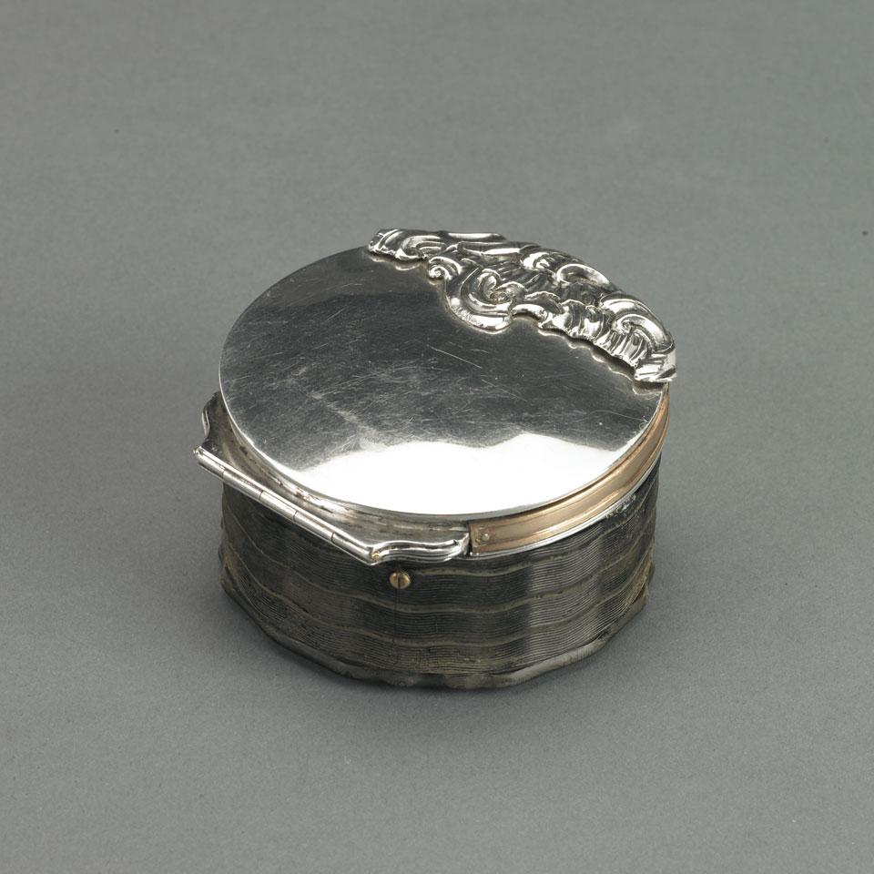 Continental Silver and Silvered Metal Mounted Tortoiseshell Snuff Box, late 18th/19th century