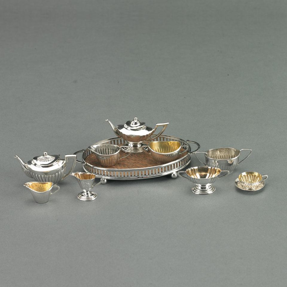 Group of English Silver Miniature Teawares, Birmingham, c.1904-48