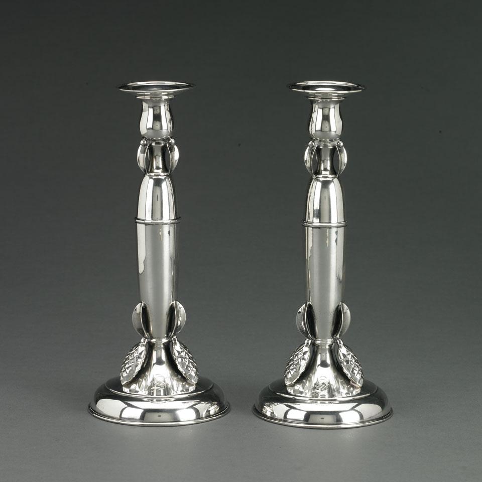 Pair of Canadian Silver Table Candlesticks, Poul Petersen, Montreal, Que., c.1935-53