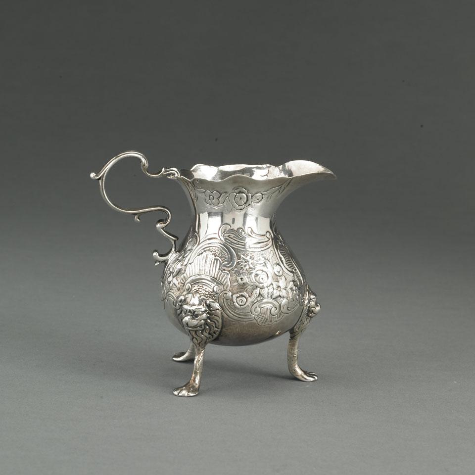 George II Irish Silver Cream Jug, William Townsend, Dublin, c.1738