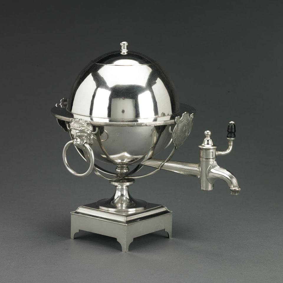 Sheffield Plated Globe Form Tea Urn, c.1800