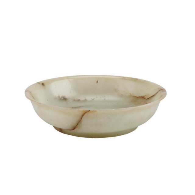 Pale Celadon Jade Bowl, Qianlong Mark, 19th Century or Earlier