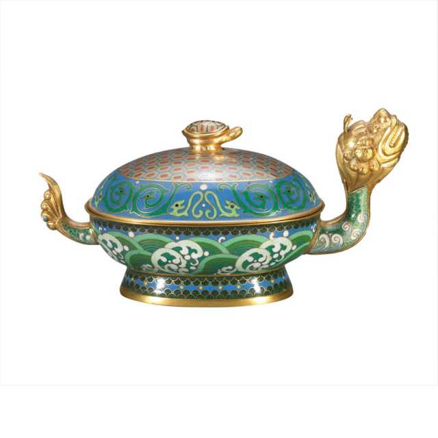 Cloisonné Enamel and Gilt Bronze Tureen, Early 20th Century