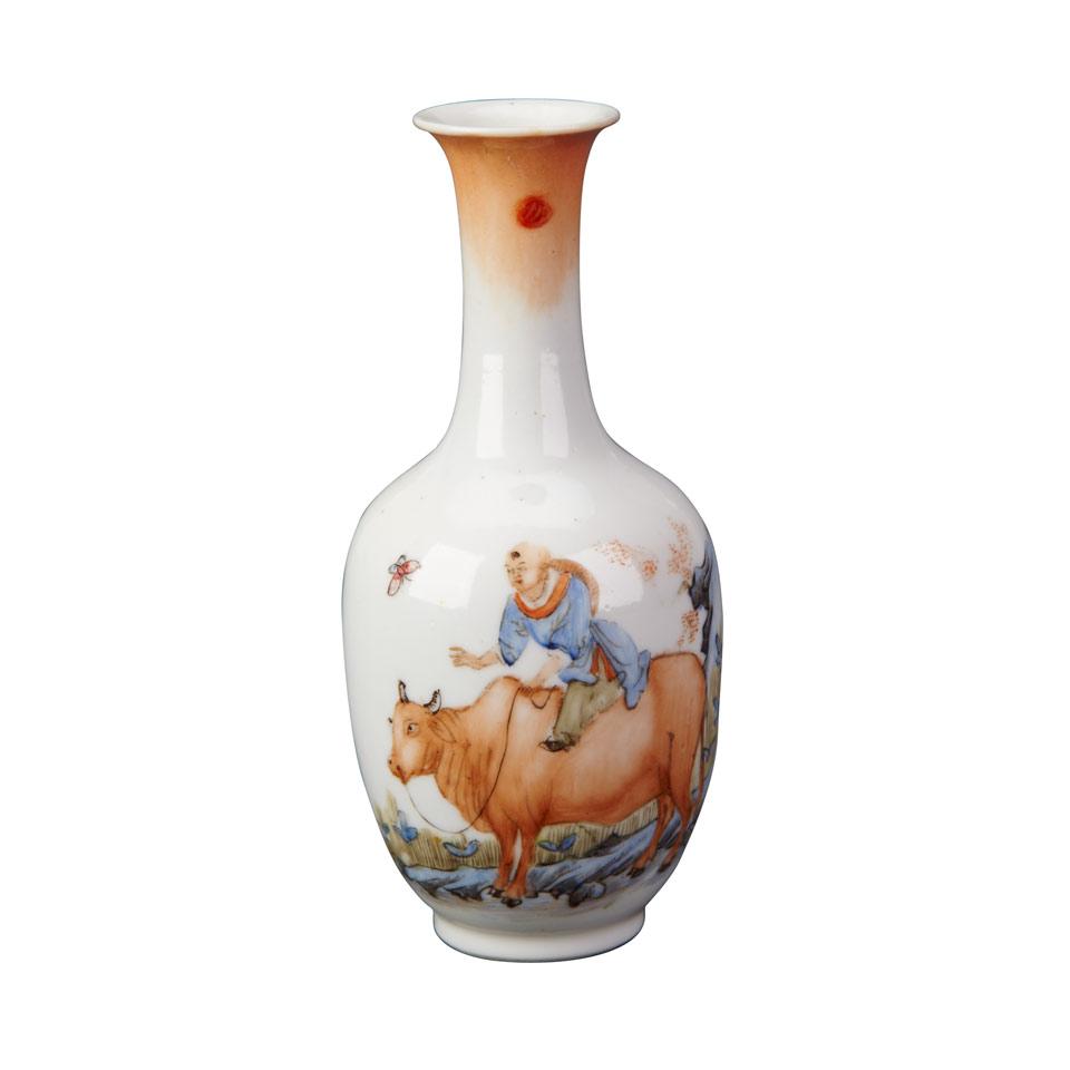 Small Famille Rose Bottle Vase, Republican Period
